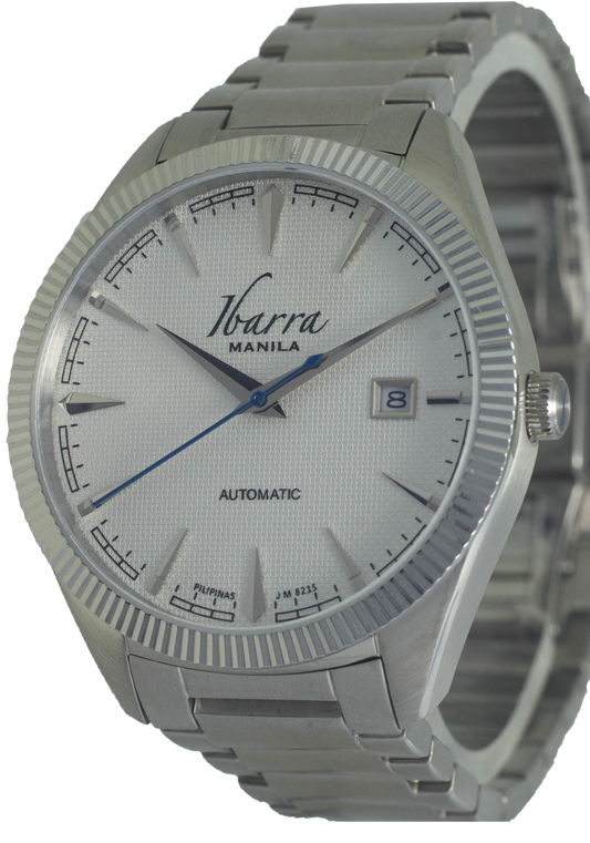 RIZAL 40MM AUTOMATIC STEEL WATCH (WHITE DIAL)