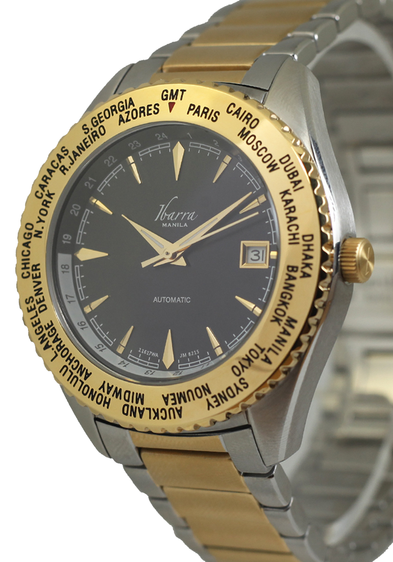 サルバドール 40MM ワールドタイマー オートマチック ツートン ドレスウォッチ (ブラック ダイヤル)