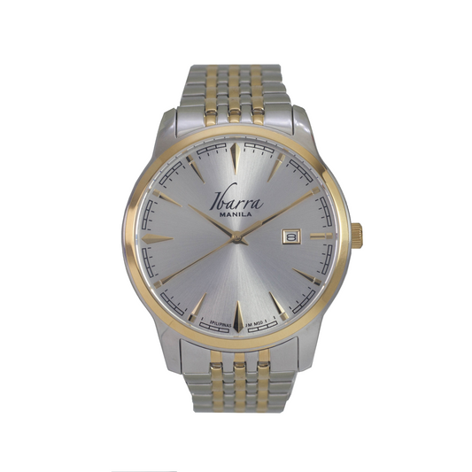 RIZAL 39MM クォーツ ツートンゴールドウォッチ (シルバーダイヤル)