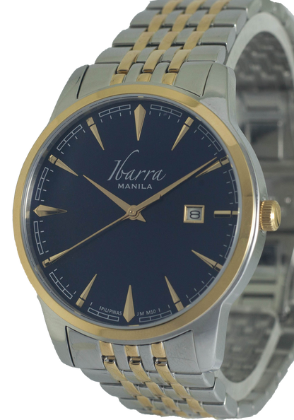 RIZAL 39MM QUARTZ TWO-TONE GOLD WATCH (BLUE DIAL)
