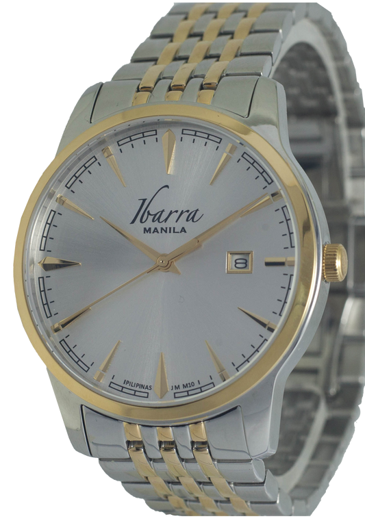 RIZAL 39MM クォーツ ツートンゴールドウォッチ (シルバーダイヤル)