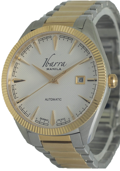 RIZAL 40MM AUTOMATIC TWO-TONE GOLD WATCH (WHITE DIAL)